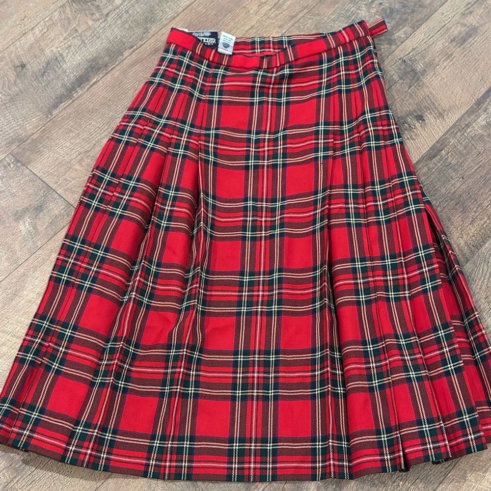 Pendleton Red and Black Plaid A-Line Skirt